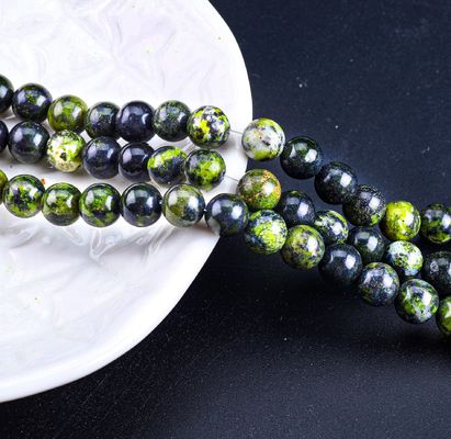 Serpentine Jade Redondo de cuentas cristal natural de piedra preciosa hilos de cuentas sueltas para la fabricación de joyas DIY