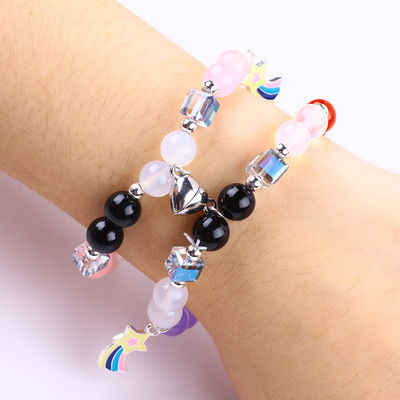 8MM Multicolor Cristal Natural Amistad Joyería Distancia Brazalete Corazones Magnetos Brazalete Para Regalo