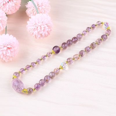 Doble capa de púrpura Azeztulite 12mm 14mm pulsera de cuentas OEM ODM