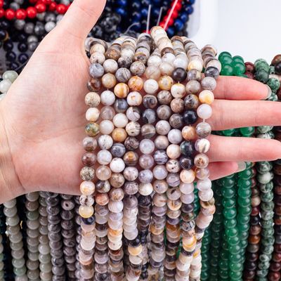 Genuino de bambú natural piedra preciosa de ágata para joyería hacer Diy brazalete collar de anillo