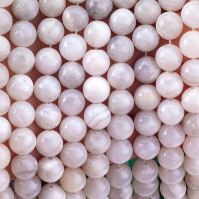 8mm Blanco de encaje loco de ágata de cuentas sueltas OEM ODM para artesanías DIY