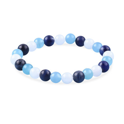 Cuarzo claro / Sodalita / Calcedonia azul 8mm Energía Positiva Cristal de la pulsera de cuentas