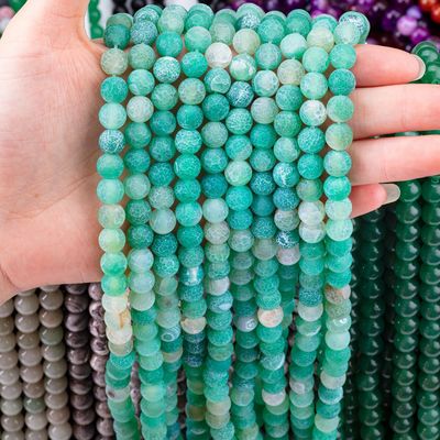 Las cuentas de cristal de amatista natural de 8 mm de color verde pulido para collar de pulsera