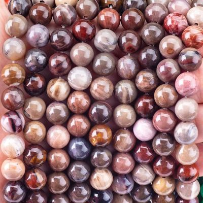 8MM de madera de jaspe de cristal real de piedra redonda de cuentas sueltas para joyas de cuentas hechas a mano