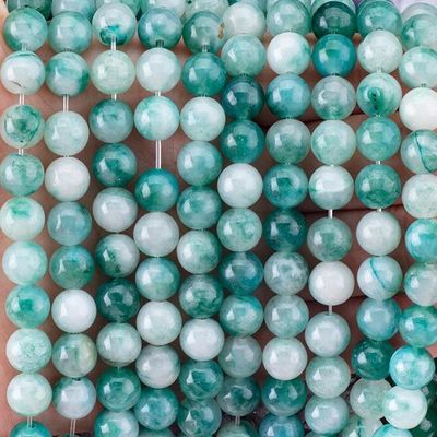 8mm Blue Jade Perlas de piedra preciosa de cristal para hacer joyas