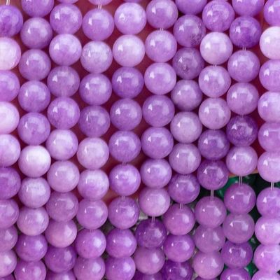 8mm Violeta Jade Perlas de piedra preciosa de cristal para la fabricación de joyas