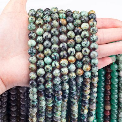 Joyería hecha a mano Haciendo 8mm Africanas Turquesa Cristal Perlas de piedra preciosa sueltas