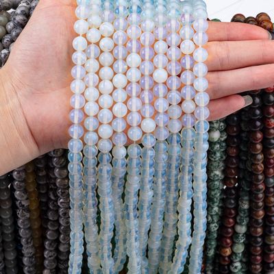 6mm/8mm/10mm/12mm Perlas de piedra sueltas curativas para la fabricación de joyas