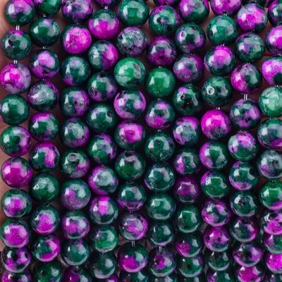 8mm Epidote Gems Perlas Rubí Oscuro Zoisite Perlas de piedra preciosa Curación Cristal Perlas de Piedra Perlas para la fabricación de joyas