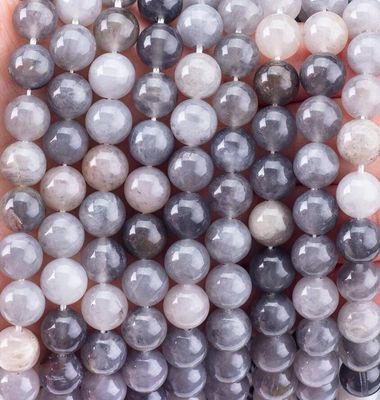 Grisa nublada de cuarzo con hebras de cuentas sueltas piedra semipreciosa cristal natural piedra preciosa para joyería DIY