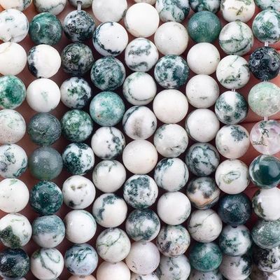 8 mm árbol Ágata Perlas de piedra preciosa de cristal para hacer joyas