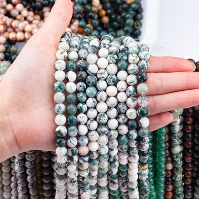 8 mm árbol Ágata Perlas de piedra preciosa de cristal para hacer joyas