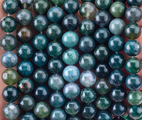 Perlas de ágata de musgo redondo de 4 mm Perlas de piedra preciosa para hacer joyas DIY