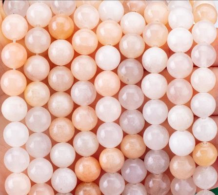 Perlas de gemas semipreciosas de 2 mm de color rosa aventurino de forma redonda