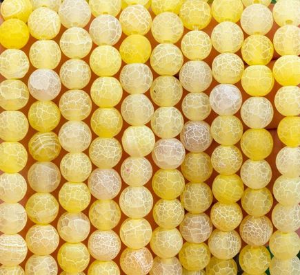 Ágata amarilla con clima redondo, cuentas semipreciosas, hilos de cuentas sueltos para la fabricación de joyas