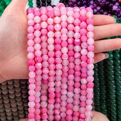 Fuchsia Agate con el tiempo de las cuentas sueltas Matt Frosted Agate agate agate agitado semi-preciosa piedra