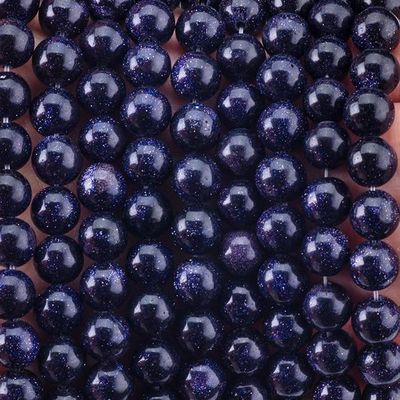 8 mm Perlas de piedra arenisca azul Perlas de piedra cristalina curativa para la fabricación de joyas