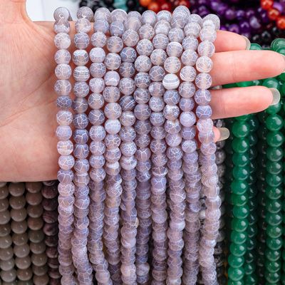 Agate gris con aguas frías con hebras de cuentas sueltas de piedra semi-preciosa Matt Frosted Agate agate agitado para hacer joyas