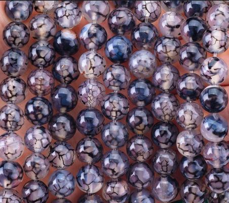 Venas de dragón negro ágata hilos de perlas sueltas piedra semipreciosa para hacer joyas