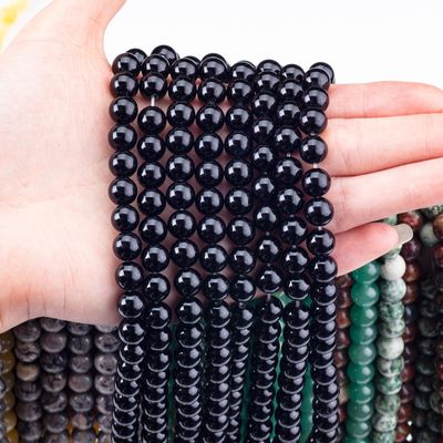 8 mm de ónix negro Perlas de piedra preciosa de cristal para la fabricación de joyas
