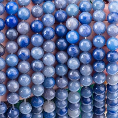 8mm Azul Aventurine Perlas de piedra preciosa de cristal para la fabricación de joyas