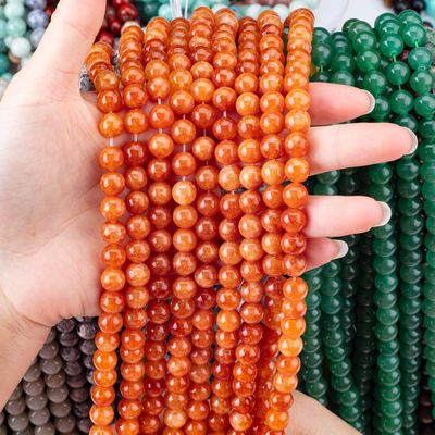 8MM Cristal rojo más oscuro Aventurine Healing Gemsotne redondo Perlas sueltas para joyas hechas a mano