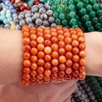8MM Cristal rojo más oscuro Aventurine Healing Gemsotne redondo Perlas sueltas para joyas hechas a mano