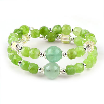 Cuadrado con múltiples caras Peridot Brazalete de cristal original OEM ODM