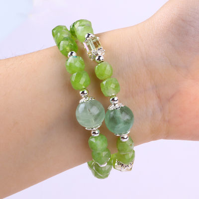 Cuadrado con múltiples caras Peridot Brazalete de cristal original OEM ODM