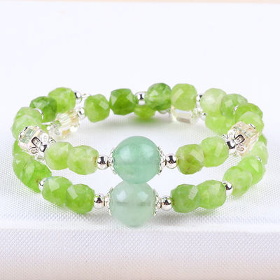 Cuadrado con múltiples caras Peridot Brazalete de cristal original OEM ODM