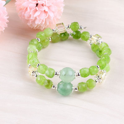 Cuadrado con múltiples caras Peridot Brazalete de cristal original OEM ODM