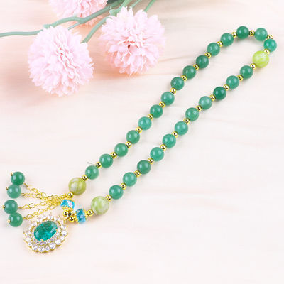 Forma ovalada Verde de piedra aventurina con pulsera de cuentas Doble capa