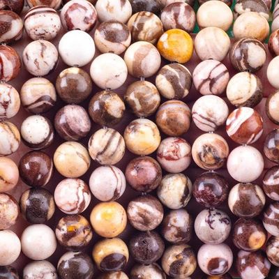 8 mm austríaco Zebra Jasper Perlas de piedra preciosa de cristal para la fabricación de joyas