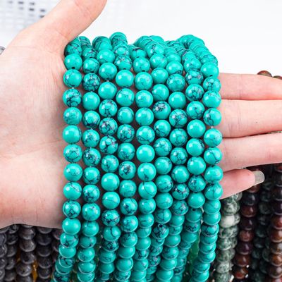 8MM de color verde turquesa granel de cuentas hilos para la fabricación de joyas brazalete collar de pendiente