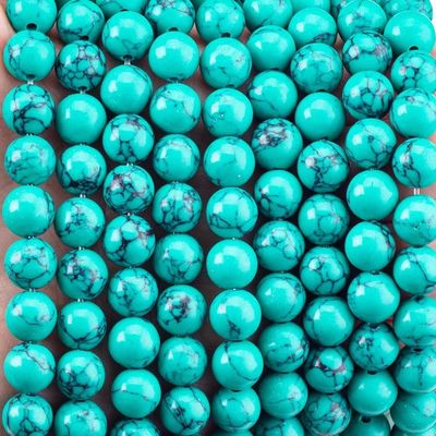 8MM de color verde turquesa granel de cuentas hilos para la fabricación de joyas brazalete collar de pendiente