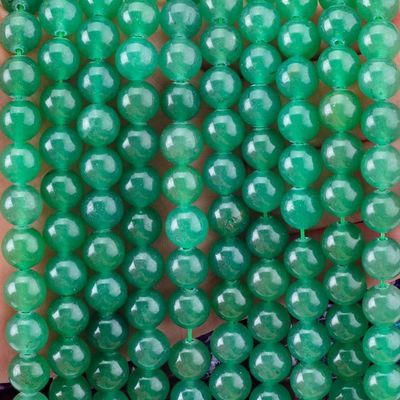 8MM de color verde oscuro Aventurine Cristal de piedra lisa redonda a granel Perlas sueltas para la fabricación de joyas de perlas