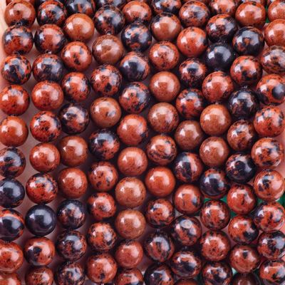 8 mm de caoba jaspe pulido de cuentas lisas sueltas para la fabricación de joyas de cuentas hechas a mano