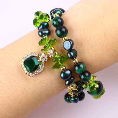 Es una pieza hecha a mano de piedra preciosa con cuentas, brazalete natural, ojo verde de tigre, brazalete de piedra ajustable, brazalete de amuletos para la fiesta diaria.