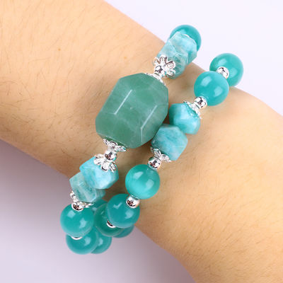 Brazalete con cuentas de piedras preciosas hecha a mano Brazalete de piedra ajustable para uso diario