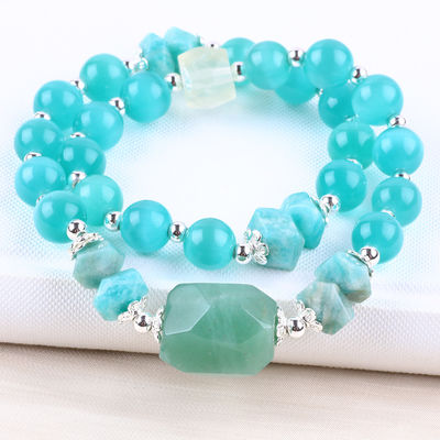 Brazalete con cuentas de piedras preciosas hecha a mano Brazalete de piedra ajustable para uso diario