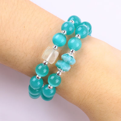 Brazalete con cuentas de piedras preciosas hecha a mano Brazalete de piedra ajustable para uso diario