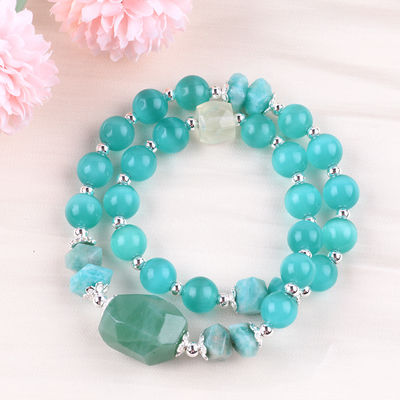 Brazalete con cuentas de piedras preciosas hecha a mano Brazalete de piedra ajustable para uso diario