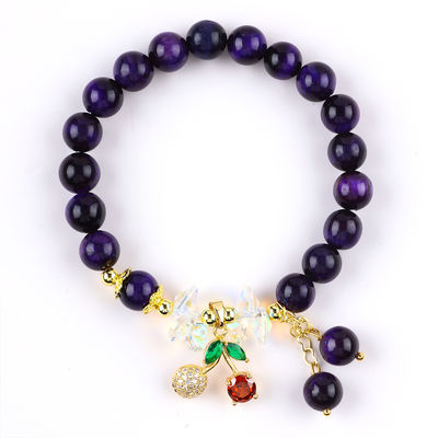 Brazalete de perlas de ojo de tigre de 8 mm para uso diario
