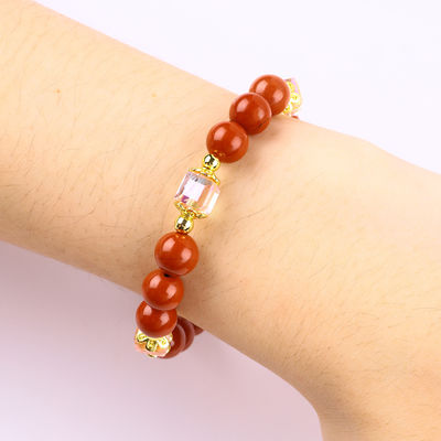 Naturales 8MM de verdadero Jaspe Rojo Agua Fresca Perla Rosa Corazón Encanto suave Perlas redondas Regalo para Amigos