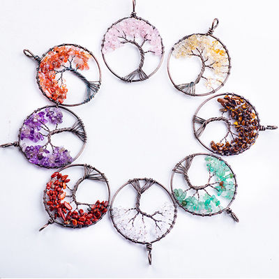 Meditación espiritual Árbol de la vida Chakra de curación Piedra collar Joyería
