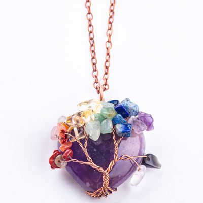Liberar la ansiedad Chakra Collar de árbol colgante 1.96 * 1.57 pulgadas / 5 * 4 cm