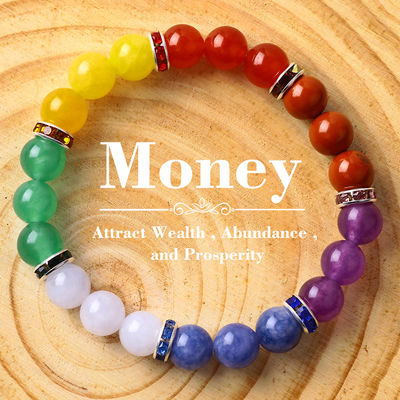 Mujeres Piedra Natural Chakra Brazalete de piedra preciosa 22.05 pulgadas/56cm