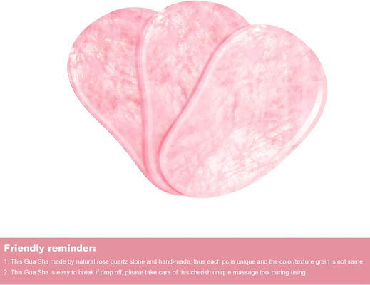 Polished Smooth Crystal Rose Quartz Gua Sha Board Jade Face Stone para el antienvejecimiento