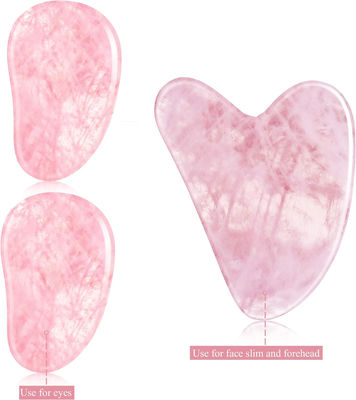 Polished Smooth Crystal Rose Quartz Gua Sha Board Jade Face Stone para el antienvejecimiento