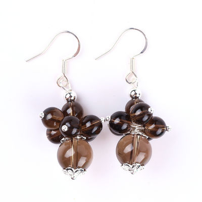 Aretes hechos a mano de piedra de cristal Aretes de cigarrillo de cuarzo de flor de piedra preciosa con cuentas de pendiente